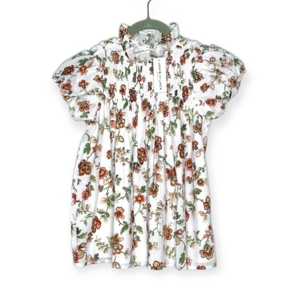 Janie and Jack Floral Smocked Bubble Sleeve Top 16